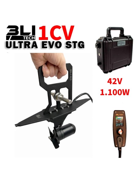 Evo Ultra STG PPK 1HP 42V 1100Wh Electric Kayak Motor with Black Edition Pedal Drive